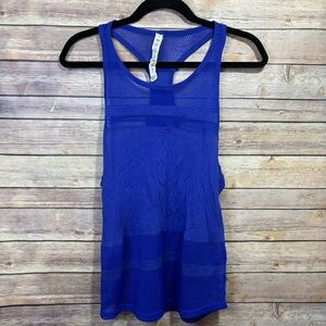 ALO Yoga Blue Mesh Tank Top
